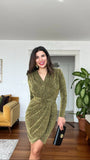 ÖZEL TASARIM SİMLİ ELBİSE - HAKİ