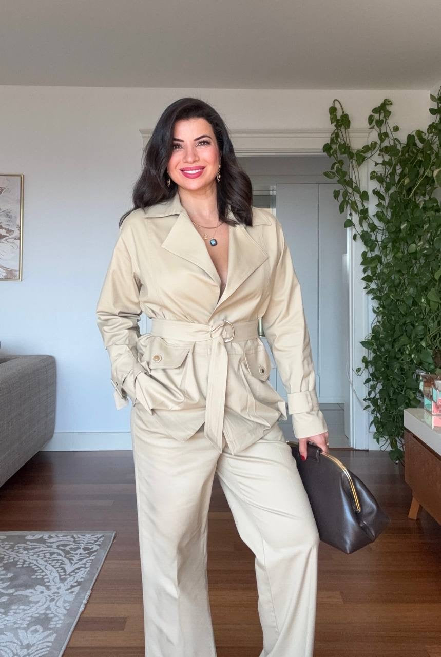 SAFARI TRENCH TAKIM — BEJ