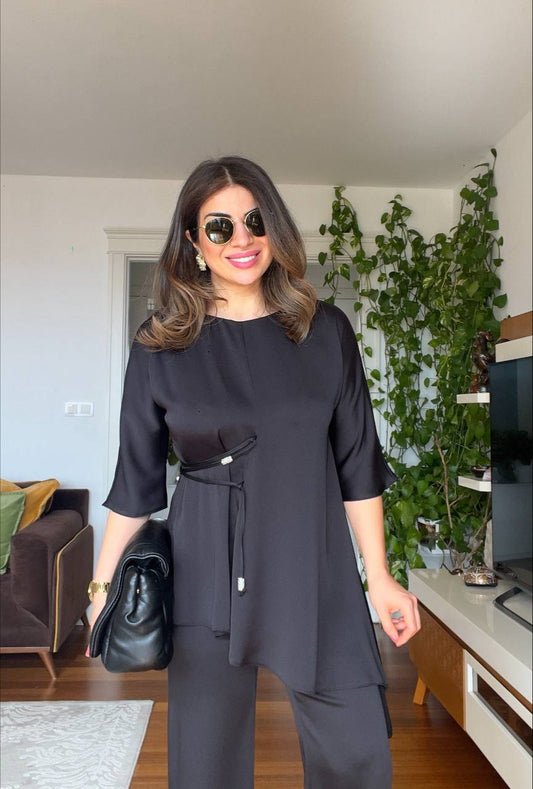 ASİMETRİK KESİM TAKIM - SİYAH