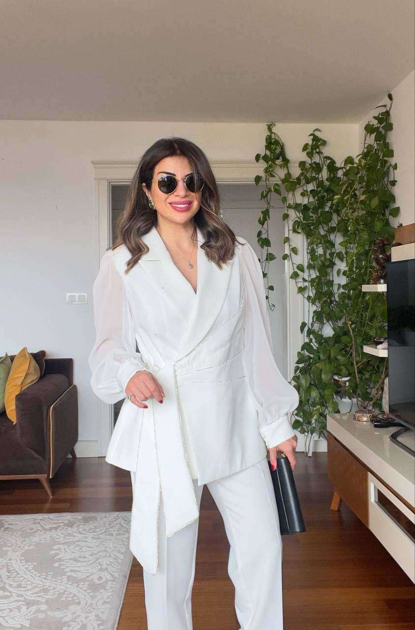 BEL KUŞAKLI TAKIM - BEYAZ