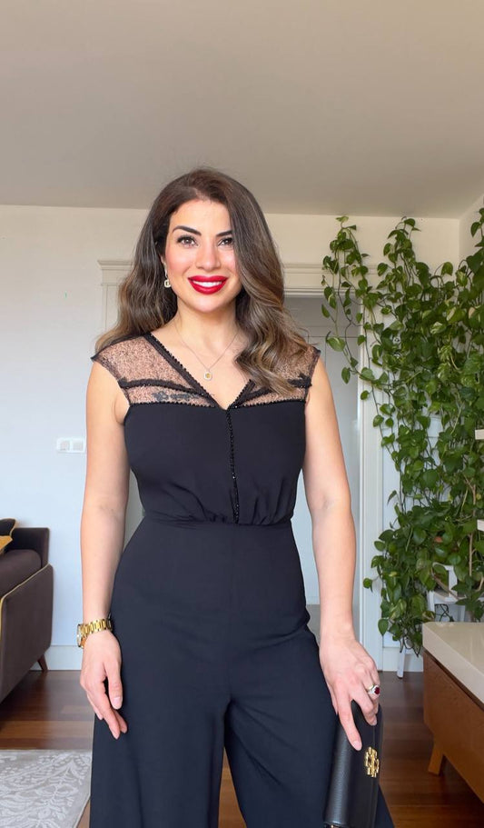 DANTEL DETAYLI TULUM - SİYAH