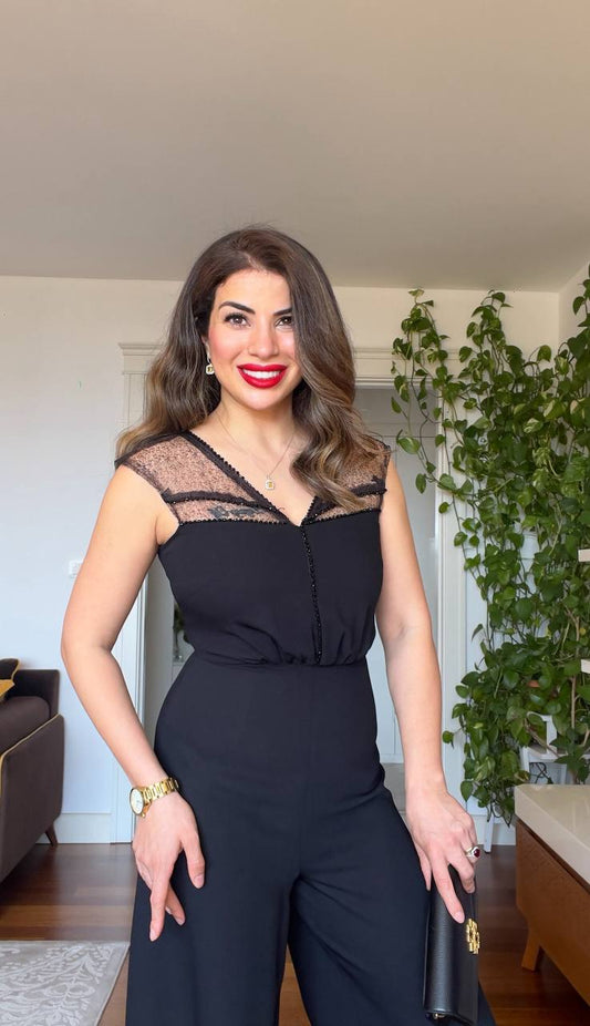 DANTEL DETAYLI TULUM - SİYAH