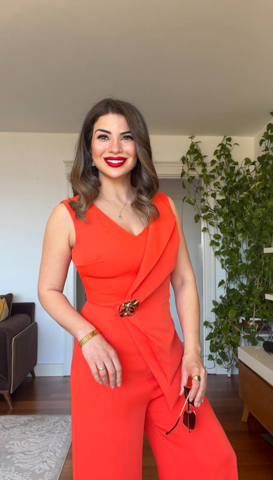 ASİMETRİK TOKALI TULUM - NAR ÇİÇEĞİ