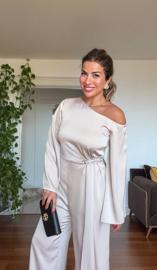 OMUZ DETAYLI TULUM - BEJ