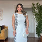 DANTEL DETAYLI  MİDİ ELBİSE- BEYAZ