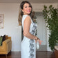 DANTEL DETAYLI  MİDİ ELBİSE- BEYAZ
