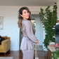 KRUVAZE YAKA ZARİF PEPLUM TAKIM – VİZON
