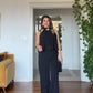 GOLD AKSESUAR DETAYLI HALTER YAKA TULUM - SİYAH