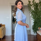 PRENSES MODEL PARLAK GÖMLEK ELBİSE -BEBE MAVİ