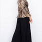 LEOPAR DESEN PUL PAYET PİLELİ TAKIM - SİYAH