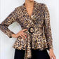 LEOPAR DESEN PUL PAYET PİLELİ TAKIM - SİYAH