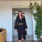 GOLD ZİNCİR KEMERLİ KRUVAZE ELBİSE - SİYAH