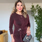 SİMLİ BEL BAĞLAMALI ŞIK MİDİ ELBİSE – MÜRDÜM