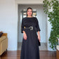 OVERSIZE KEMERLİ MİDİ ELBİSE - SİYAH
