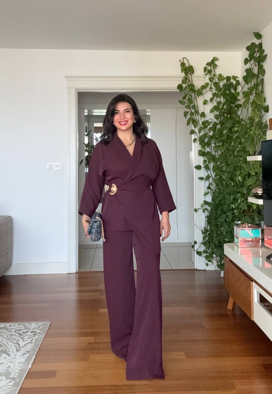 KRUVAZE TOKALΙ BLAZER TAKIM - MÜRDÜM