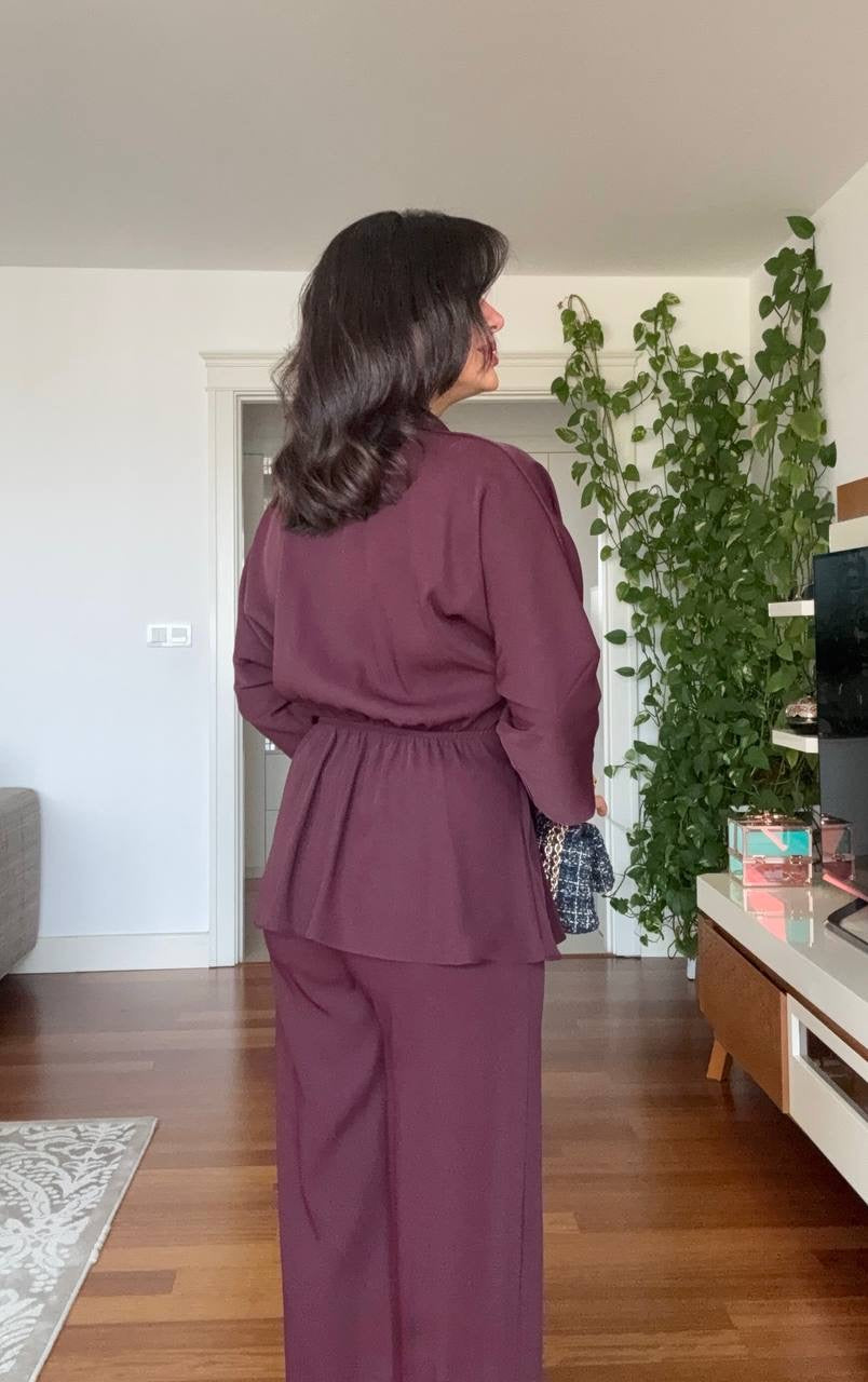 KRUVAZE TOKALΙ BLAZER TAKIM - MÜRDÜM