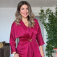 GOLD TOKA DETAYLI MİDİ ELBİSE - BORDO
