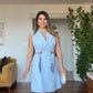 KOLSUZ BLAZER ELBISE - BEBE MAVİ