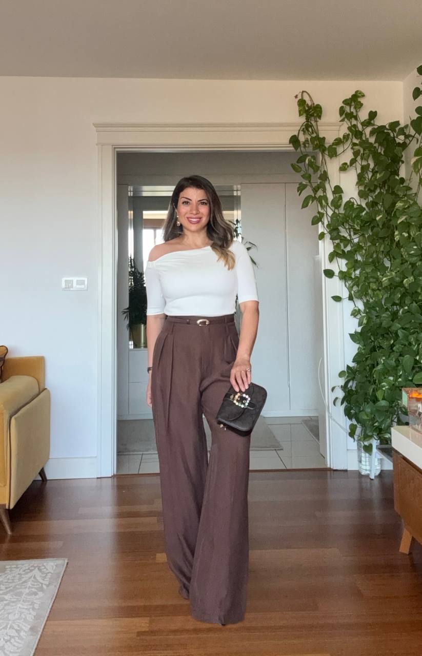TEK OMUZ DETAYLI BOL PAÇA TULUM - KAHVERENGİ