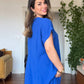 V YAKA OVERSİZE MAXİ ELBİSE - SAKS