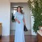 SATEN UZUN ELBISE - BEBE MAVİ