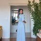 SATEN UZUN ELBISE - BEBE MAVİ