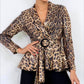 LEOPAR DESEN PUL PAYET PİLELİ TAKIM - SİYAH