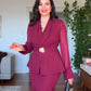 DRAPELİ KRUVAZE YAKA GOLD TOKA DETAYLI PEPLUM MİDİ ELBİSE - BORDO