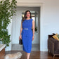 İNCİ TOKA DETAYLI PEPLUM MİDİ ELBİSE - SAKS