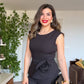 PEPLUM ÇİÇEK DETAYLI TAKIM – SİYAH