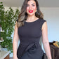 PEPLUM ÇİÇEK DETAYLI TAKIM – SİYAH