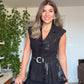 VARAK DETAYLI PEPLUM YELEK TAKIM - SİYAH