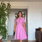 GÖMLEK YAKA DETAYLI KISA KOL ELBİSE - PEMBE