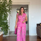 KEMERLİ YAPRAK DESENLİ TULUM - PEMBE