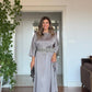 OVERSIZE KEMERLİ MİDİ ELBİSE - VİZON