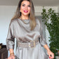 OVERSIZE KEMERLİ MİDİ ELBİSE - MİNT