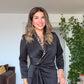 LEOPAR DETAYLI KRUVAZE ELBİSE – SİYAH