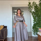 LEOPAR KEMER DETAYLI SATEN ELBİSE – VİZON