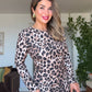 LEOPAR DESENLİ UZUN KOLLU MİNİ ELBİSE