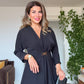 GOLD TOKA DETAYLI KRUVAZE TAKIM - SİYAH