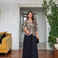 LEOPAR DESEN PUL PAYET PİLELİ TAKIM - SİYAH