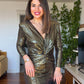 KRUVAZE GECE ELBİSE - GOLD