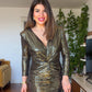 KRUVAZE GECE ELBİSE - GOLD