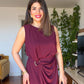 BELDEN TOKALI ELBİSE - BORDO