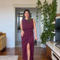 BELDEN TOKALI ELBİSE - BORDO