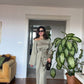 OMUZ DETAYLI ELBİSE - MİNT