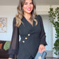 ASİMETRİK KESİM BLAZER TAKIM - SİYAH