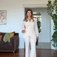 ASİMETRİK KESİM BLAZER TAKIM - EKRU