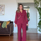 ASİMETRİK KESİM BLAZER TAKIM - BORDO