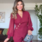 ASİMETRİK KESİM BLAZER TAKIM - BORDO